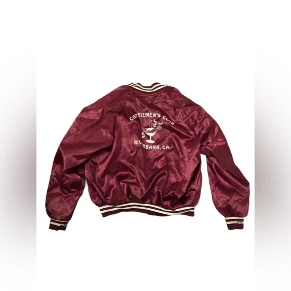 Vintage Auburn Sportswear Satin Bomber Jacket Cattlemen’s Club Riverbank CA XL - Picture 2 of 7